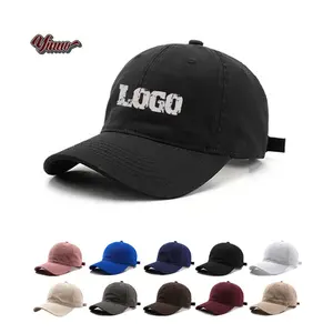 Gorras deportivas blandas con logotipo bordado personalizado, gorra de béisbol clásica de algodón sin estructura al por mayor para hombre