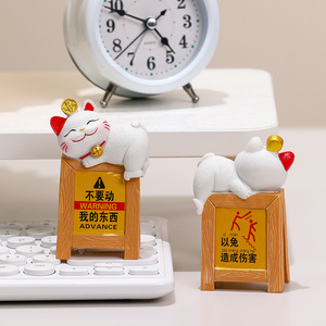 Figurita de gato de la suerte, soporte para tarjetas de resina, soporte para notas de mesa de estilo de dibujos animados en blanco, para restaurante, Bar, exhibición de pedidos y menús - Product Image 2