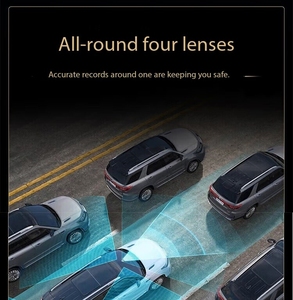 Dash <span class=keywords><strong>Cam</strong></span> 4K a 4 Lenti con Visione a 360 Gradi, Registratore di Guida ADAS, Rilevamento Punti Ciechi BSD, Telecamera di Retromarcia e Monitor di Parcheggio per Auto - Product Image 3