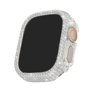 Étui Bling pour <span class=keywords><strong>Apple</strong></span> <span class=keywords><strong>Watch</strong></span> <span class=keywords><strong>Ultra</strong></span> 49mm dur PC étui de <span class=keywords><strong>Protection</strong></span> complet en strass accessoires pour IWatch Diamond Frame Face Cover - Product Image 3