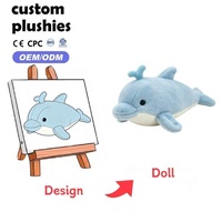 Peluche personnalisée d'animal marin, jouet en peluche doux, mascotte OEM ODM avec logo, pour cadeau promotionnel, vente en gros, marketing de marque, souvenir