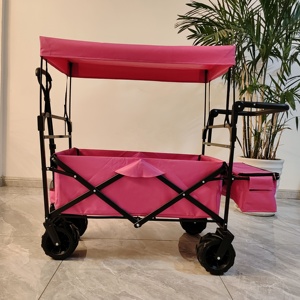 3-in-1折りたたみ式屋外キャリーカート折りたたみ式キャンプワゴンレインルーフ4輪OEMカスタマイズ可能 - Product Image 4