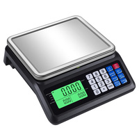 Balance de Comptoir Électronique Compacte J&R Neuve 15kg 30kg 40kg, Balance Numérique Calculatrice de Prix en Acier Inoxydable pour Magasins