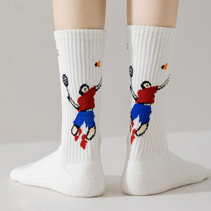 कम मोक कस्टम डिजाइन बुनाई कपास सॉकेट अनुकूलित जैक्वार्ड मोक्स क्रू बास्केटबॉल खेल पुरुषों मोजे - Product Image 2