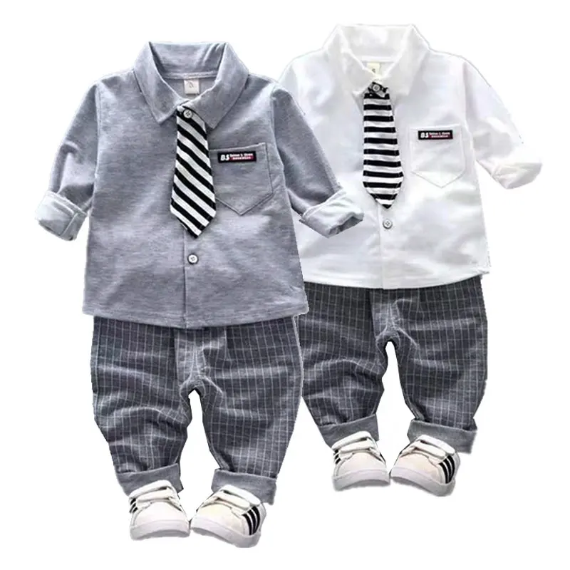 New Born Baby Suit for Boys School Student Dress Infant Clothing Boy Gentleman Set Kids Shirt Pants Bowtie Performance Costumes