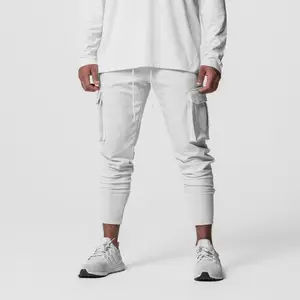 Erkekler için moda rahat özel yüksek kaliteli pamuk cep Jogger Streetwear Sweatpants