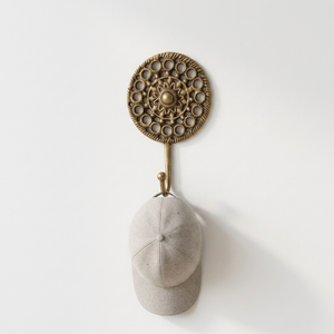 Ak Brass Sunflower Design Antique Brass Finished Metal Wall Hook <b>Hanger</b> Coat Clothes Towel <b>Key</b> <b>Hanger</b> For Home Decor - Product Image 4