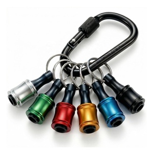 Lot de 6 embouts hexagonaux en aluminium de 1/4 pouce, porte-embouts léger à changement rapide, barre d'extension, adaptateur de tournevis porte-clés portable - Product Image 1