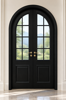 DEMEA Portes intérieures en bois massif de style français à double vitrage arqué de haute qualité, insonorisées, pour les halls, les salons, les appartements
