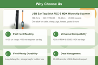 USB étiquette d'oreille bâton FDX-B HDX scanner à puce RFID animaux élevage Bâton lecteur