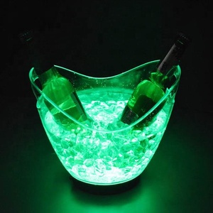 Nouveaux seaux à glace LED rechargeables 8L baril en acrylique transparent seau à glace lumineux boîtes <span class=keywords><strong>de</strong></span> nuit éclairer seaux à <span class=keywords><strong>bière</strong></span> champagne - Product Image 3