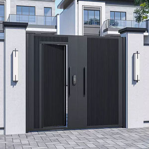 <span class=keywords><strong>Portail</strong></span> de cour en aluminium personnalisable avec finition noire thermolaquée <span class=keywords><strong>et</strong></span> porte d'accès piétonne intégrée pour villa - Product Image 5