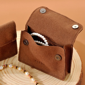Custom <b>Suede</b> Microfiber Lady Bag Cosmetic <b>Brush</b> Jewelry Storage Bag with Magnetic Button - Product Image 6