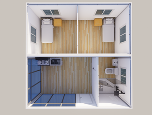 บ้านสำเร็จรูปจากตู้คอนเทนเนอร์ขนาด 20 ฟุต ขายดี ดีไซน์พกพาขนาดเล็ก รุ่น Star - Product Image 3