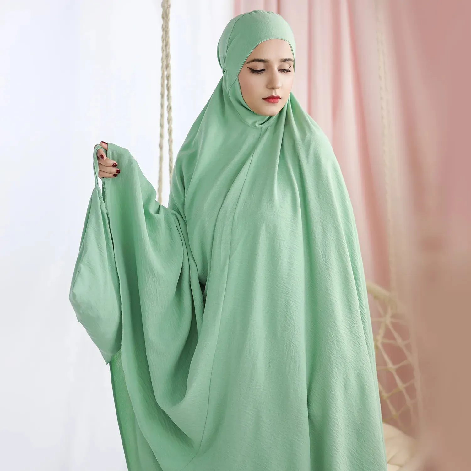 2023 Muslim Terbaru Atas Kepala Dua Potong Jilbab Wanita Lebaran Rok Jilbab Gaun Islami YPA10012