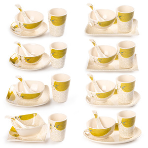 Melamine Tableware <b>Set</b> Bowl Plate And Dish <b>Set</b> For Hotel <b>Restaurant</b> Use With Floral Pattern Round Shape Daily Occasion - Product Image 1