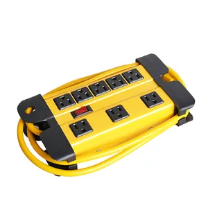 American Standard Outdoor Heavy Duty Workshop Metal Housing Power Strip With 8 Outlets Surge Protection