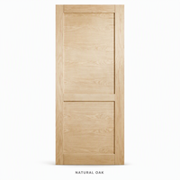 Porte intérieure en chêne clair, style Shaker à 2 panneaux, panneaux encastrés, grain de bois naturel, porte moderne sur mesure pour maison et appartement