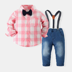 Vêtements pour tout-petits, costumes personnalisés pour bébés, ensembles de jeans en denim pour garçons de marque en gros - Product Image 1