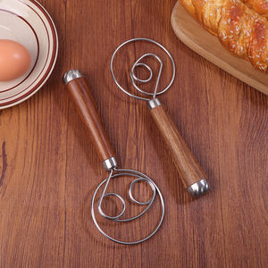 Batidor de masa danés Mango de madera <span class=keywords><strong>Huevos</strong></span> Crema <span class=keywords><strong>Varillas</strong></span> <span class=keywords><strong>para</strong></span> mezclar Agujeros dobles Harina Agitador de pasteles Batidor Cocina Herramientas <span class=keywords><strong>para</strong></span> hornear - Product Image 3