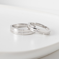 Amour ne tombe jamais promesse Couple bague ensemble lettre 925 en argent Sterling mariage fiançailles bague en diamant pour hommes femmes bijoux fins