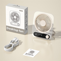 Ventilateur de bureau ultra-plat 2026 KC PSE, ventilateur personnel portable, 199 vitesses, refroidisseur d'air turbo, veilleuse, aromathérapie, électrique domestique