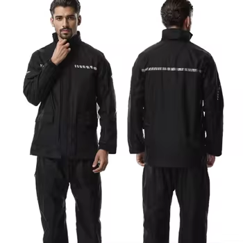 Men's Reflective Waterproof Motorcycle Raincoat Pants Suit Four Seasons Split Rain Poncho Wholesale Nylon PU Coating