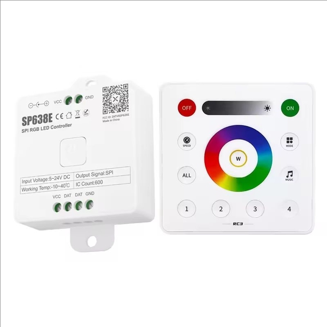 SP638E Smart Music-Sync SPI Three-Channel RGB Magic Color LED Controller 2.4G Remote Control