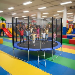Trampoline de fitness commercial de 12 pieds, pliable, en mousse PVC, avec <span class=keywords><strong>filet</strong></span> de protection en acier pour enfants et adultes, intérieur/extérieur - Product Image 4