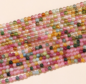 3mm cristal naturel sept couleurs tourmaline perles lâches bonbons tourmaline perles rondes DIY accessoire - Product Image 5