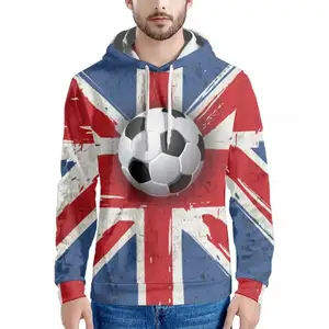 Union Jack Voetbal Print Mannen Hoodie Mode Blank Hoodies Gepersonaliseerde Custom Groothandel Trui Hoodie Voor Vrouwen Sweatshirts