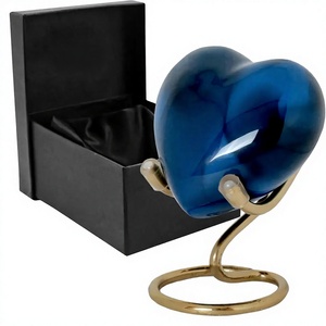 Urna con Forma de Corazón de Flor de Cerezo y Cardenal Rojo Real para Cenizas Humanas Adultas, Urna Ecológica y Hermosa con Base de Metal - Product Image 2