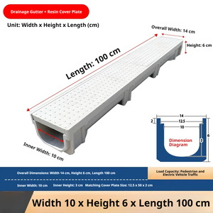 Les fossés de drainage préfabriqués en résine composite HESUN H15 conviennent aux jardins, aux patios en galets et aux cuisines. - Product Image 2