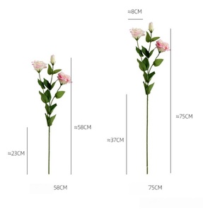 Arreglos Florales de <span class=keywords><strong>Eustoma</strong></span> Artificiales de PVC Suave de Alta Calidad, Hechos a Mano, con Tacto Natural, Ecológicos para el Día de la Madre - Product Image 5