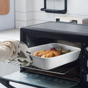 Casserole en céramique Poêles <span class=keywords><strong>à</strong></span> pain <span class=keywords><strong>Plat</strong></span> <span class=keywords><strong>à</strong></span> rôtir en grès Plats de cuisson Ensemble d'ustensiles de cuisson en céramique Ustensiles de cuisson rectangulaires - Product Image 6