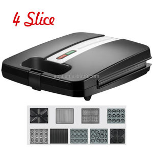 Equipo de aperitivos de cocina comercial AOJA, máquina eléctrica para hacer sándwiches de 4 piezas, máquina desmontable de gofres redondos multifuncionales - Product Image 2