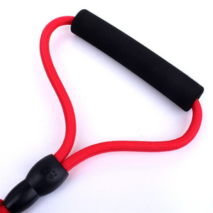 Laisse pour animaux de compagnie en corde rouge avec poignée en mousse noire antidérapante pour chiens - Product Image 1
