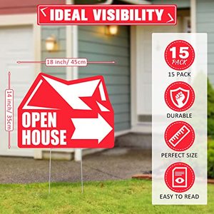 Cartelli Open House Grandi in Plastica Ondulata, Forniture per Agenti Immobiliari con Frecce, Cartello Direzionale Bifacciale per Garage - Product Image 4