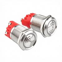 Buzzer anti-vandalisme 19 mm avec voyant LED clignotant, alarme sonore 12V 24V 220V pour panneau de commande de machine, boîte d'alimentation