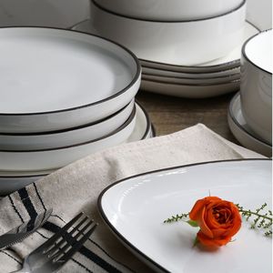 Ceramic <b>Dinnerware</b> <b>Set</b> Round Solid Color Dishwasher Safe <b>For</b> Party And Daily Use - Product Image 3