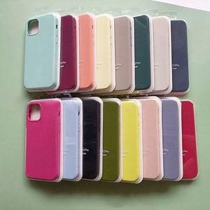 เคสซิลิโคนเหลว,เคสโทรศัพท์พร้อมโลโก้ของแท้สำหรับ iPhone 12 11 XR X 6 7 <span class=keywords><strong>8</strong></span> - Product Image 2