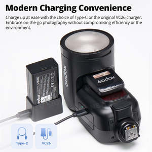 <span class=keywords><strong>Flash</strong></span> pour appareil photo <span class=keywords><strong>Godox</strong></span> <span class=keywords><strong>V1</strong></span>-pro V1pro Ttl haute puissance, tête ronde, transmission sans fil, <span class=keywords><strong>Speedlite</strong></span> pour Fuji - Product Image 4