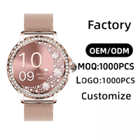 Smartwatch Elegante da Donna 2026 con Cornice Diamantata, Chiamate BT, Monitoraggio del Sonno, Smartwatch Personalizzabili, Vendita Diretta dalla Fabbrica all'Ingrosso
