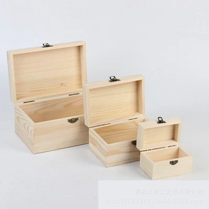 กล่องไม้สนแบบเปิดฝา 10x15x8 ซม. สำหรับเก็บเครื่องประดับ จัดระเบียบบนโต๊ะ บรรจุภัณฑ์ทั่วไป - Product Image 1