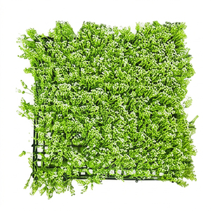 Artificial White Mini Grass Floral Panel UV Resistant Decorative <b>Flower</b> <b>Wall</b> Tile Vertical Garden Panel for Indoor Outdoor - Product Image 1