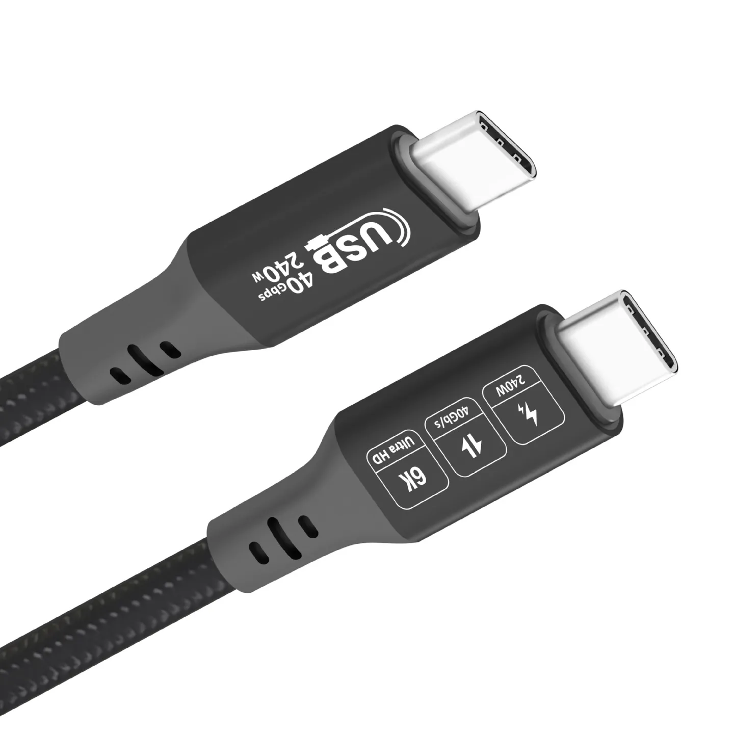 USB4 케이블 지원 120W 고속 충전/40Gbps 데이터 전송/8K 디스플레이 USB C 타입 C 맥북 아이패드 프로 닥 허브 용 케이블