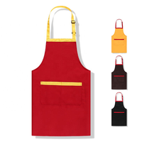 Tabliers de salon avec sangle de cou réglable, poches personnalisées, pour restaurant et bar, en coton, couleur personnalisable, unisexe, en tissu tricoté, uniforme