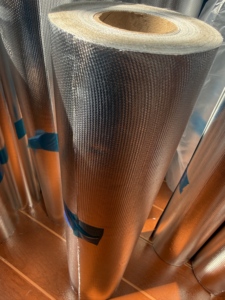 ผ้าไฟเบอร์<span class=keywords><strong>กลา</strong></span><span class=keywords><strong>ส</strong></span>เคลือบอลูมิเนียมฟอยล์สำหรับกันซึมหลังคาและทนความร้อน<span class=keywords><strong>ส</strong></span>ูง - Product Image 1