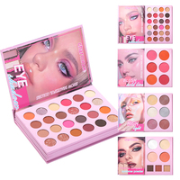 Ensemble de maquillage professionnel 24 fards à paupières, 6 rouges à joues, 6 illuminateurs, 4 poudres compactes, 3 poudres à sourcils, quatre couches, 70g