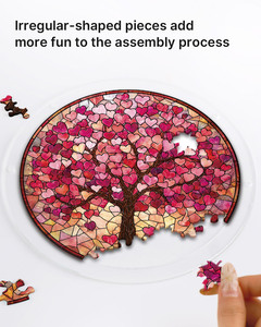 Romántico atrapasueños de acrílico con diseño de árbol de corazones, venta al por mayor, decoración de San Valentín, patrón personalizado OEM, adorno colgante para ventana interior. - Product Image 5